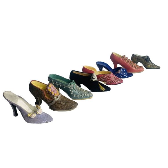 Lot Of 8 Assorted Miniature Shoes Ks Collection Victorian Heels Pumps No Boxes - Picture 3 of 16